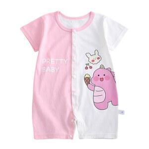 아기용 롬파스 속옷 선택 가능한 반소매 플라이스 소재 바디수트 면 한국풍 얇은 착용감 봄 여름 의류 봄 여름 가을 겨울, 3 12개월