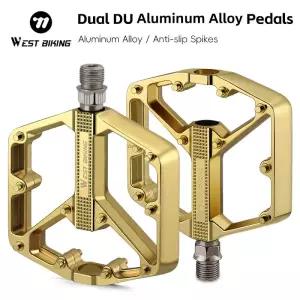 평페달 웨스트 바이킹 자전거 페달 알루미늄 합금 MTB 도로 BMX 미끄럼방지 플랫 사이클링