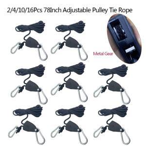 2/4/6/10/16PCS 로프 도르래 1/8 리프트 금속 텐트 팬에 슬링 78인치 조정 가능 끈 식물 램프 보트 천막 성