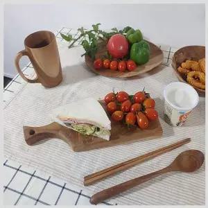 미니 손잡이 직사각형 티크 원목 도마