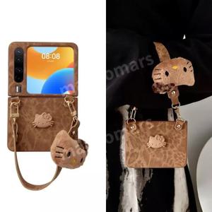 [호환]키티 고양이 갤럭시 Z FLIP 플립 3 4 5 6 휴대폰 케이스