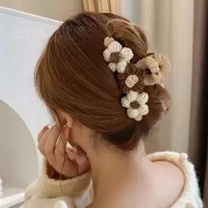 여성 올림머리 꽃집게핀 1P 12cm 데일리 헤어집게 데일리집게핀