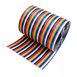 DHSKZRMJ 2M 50핀 1.27mm 피치 레인보우 컬러 플랫 리본 케이블 IDC 와이어 28 AWG UL2651 2미터 50개