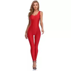 댄스복 연습복 무용복 공연의상 무대의상 Speerise 여성 스판덱스 탱크 유니타드 민 블랙 체조 풀 바디 슈