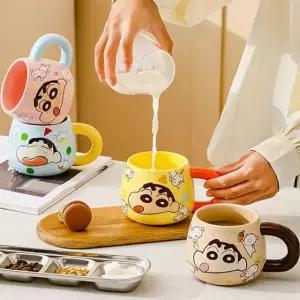 짱구는못말려 대용량 머그컵 460ml 컬러 손잡이 시리얼 컵 요거트 볼