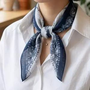 [애슬릿][애슬릿]페이즐리 스카프 린넨 미니 쁘띠 마름모 중년 여성