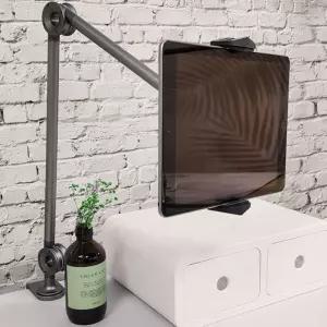 클램프태블릿거치대 대형 알루미늄 암거치대 스탠드 받침대 자바라 책상용 패드 미니패드