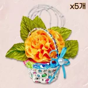 카네이션 미술 방과후 리본 유치원 만들기 꽃바구니 5개묶음 바구니 학습 미니 교실