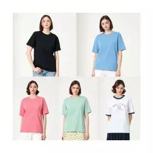 하객룩 봄신상 펠틱스 홈쇼핑인기 여성 소로나코튼 DRY 반팔 티셔츠 5종 SET(F505W-5)