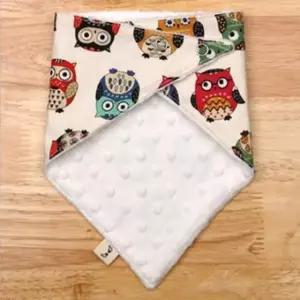 유아스카프 국내제작 극세사 스노우빕 부엉이 턱받이 스카프빕