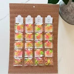 [반려] 고무줄 20개 세트 반려견 형광 기본 머리끈 강아지