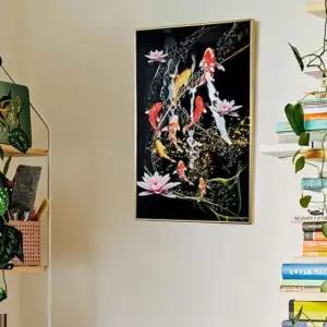 해바라기액자 개업 집들이 선물 구어도 잉어 돈들어오는 거실 액자