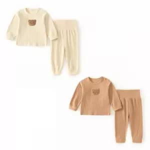 배앓이 긴팔 상하 실내복 세트 골지 홈웨어 잠옷 데일리 가을겨울 보온