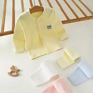 네모 곰 긴팔 상하 실내복 세트 순면 홈웨어 캐릭터 패턴 데일리 잠옷 선물용