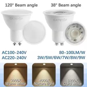 촛대전구 캔들 1-10개 Foco GU10 스포트라이트 전구 AC220V 110V LED 조명 3W 5W 6W 7W 8W 9W 50W 할로겐