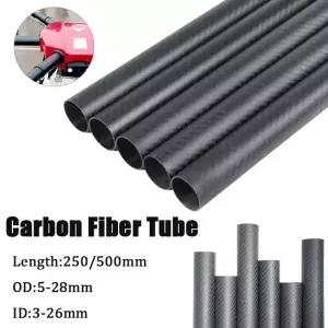 본넷덕트 1개 3K 카본 파이버 튜브 트윌 매트 농업용 드론 프레임 용 고강성 암 파이프 250500mm 길이