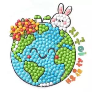 정인아트 보석십자수 스티커 지구