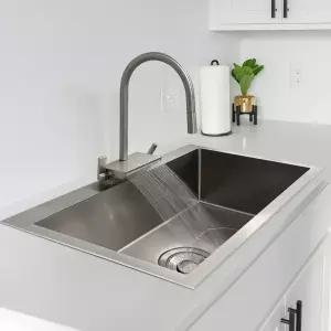 예작 시그니처 S라인 엠보 사각 싱크볼세트 물팀 방지 에스티로 플랫수전+국산배수구