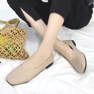 [하프클럽/]여성 사각코 발레화 캐주얼 플랫 단화 슈즈