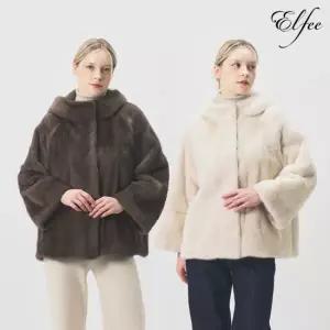 [롯데백화점]진도모피 풀스킨 휘메일 유색 밍크 후드 케이프(E8W3EJ11_)