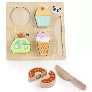 간식 자르기놀이 원목퍼즐 아기 음식모양 장난감 블록