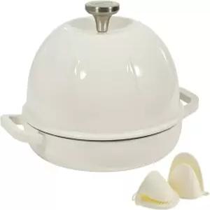 다비비 5QT 에나멜 주물 사워도우 빵용 철 더치 오븐 원형 돔 뚜껑과 실리콘 미니 냄비 홀더가 있는 브레드