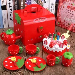 우드장난감 딸기케이크 장난감 커팅 소꿉놀이 주방자석 디저트