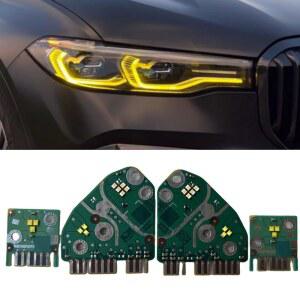 2019년형 2020년형 2021 BMW X7 G07 헤드라이트 주간 주행등, 헤드라이트 DRL용 골든 아이즈 LED 칩, 레몬 옐로우를 위한 제네릭 옐로우 DRL LED 보드 세트 장착