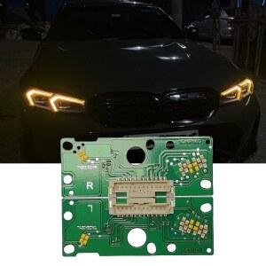 2023년형 BMW 3 시리즈 G20 G21 G28 LCI 330E 330I M340I LED 헤드라이트 주간 주행등, 노란색 DRL 칩(앰버)을 장착한 2PCS CSL 옐로우 DRL 엔젤 아이즈 LED 보드 세트 장착