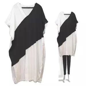 빅사이즈 원피스형g 롱티셔츠  화이트 ab3236