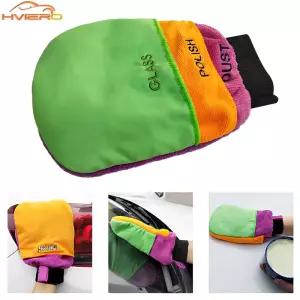 1개 자동차 세차 광택 흡수성 유리 다기능 3중 왁싱 닦기용 두꺼운 미용 장갑 도구 청소용