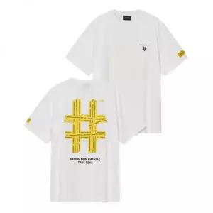 빈트릴 빈트릴 BEENTRILL 빈트릴 옐로우 테이핑 해시태그 티셔츠 BA252TS001 448418