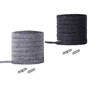 니크웨스엠 엘라스틱 노타이 플랫 신발끈 스니커즈와 부츠, 한 사이즈로 모두 착용 가능 (2켤레)