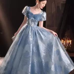 시상식 드레스 하늘색 밝은 공연 튬 블루 촬영 이브닝