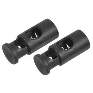 메탈릭시티 플라스틱 코드 잠금장치(1.14인치 x 0.5인치 x 0.5인치) 10개, 싱글 홀 스프링 로드 클램프 드로스트링 로프 코드 잠금장치, 드로스트링 신발끈 의류, 블랙용 버클 스토퍼 전환