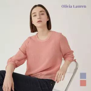 [올리비아로렌] 블루종 라운드 블라우스_VOCNLYM4211