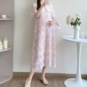 임산부 원피스 빅사이즈 플라워 여름 임부복 원피스 반팔