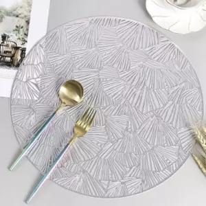 식탁매트 식탁테이블매트 테이블데코 원형 세트 실버