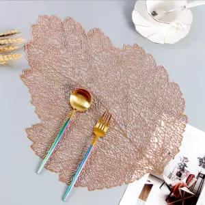 식탁매트 식탁테이블매트 테이블데코 나뭇잎 세트 로즈골드