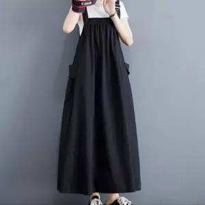 임산부 멜빵 치마 넉넉한 캐주얼 빅사이즈 임산부 멜빵 원피스 여름 수유 만삭