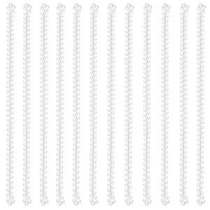 히카러 24개 화이트 인조 진주 목걸이 여성용 벌크 화이트 비즈 목걸이 31.5인치 여성용 마르디 그라 결혼식 신부 생일 티 파티 장식