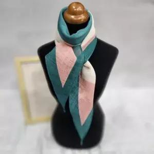 [애슬릿] 중년 여성 스카프 봄 여름 린넨 미니 쁘띠 리본