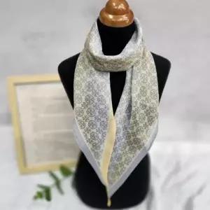 [애슬릿] 여름 스카프 중년 여성 린넨 배색 마름모 쁘띠 미니