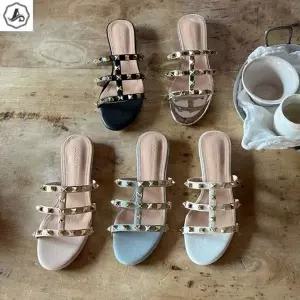 [애슬릿] 뮬 슬리퍼 스터드 라인 발편한 데일리 구두 2cm