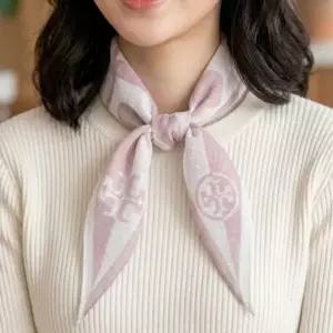 [애슬릿] 린넨 스카프 여성 마름모 미니 쁘띠 간절기 중년