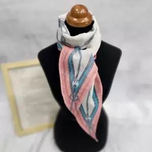 [애슬릿] 쁘띠 스카프 린넨 미니 마름모 배색 여름 얇은 목