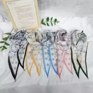 [애슬릿] 중년 여성 스카프 미니 마름모 쁘띠 린넨 얇은 봄 여름