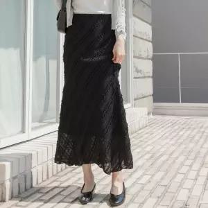 [청순무드/여리핏] 레이스 플레어 롱 스커트