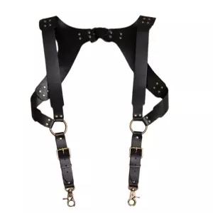 가죽 조끼형 멜빵 도구 빈 레더 어깨끈 포켓 남성 멀티