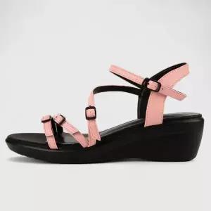 [라플럼]무드온 빈티지 여성 통굽 가보시 버클 스트랩 웨지 샌들 힐 5.5cm